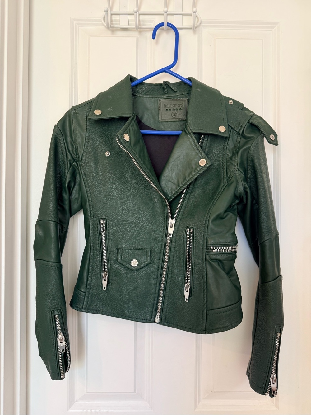 Blank NYC Forest Green Leather Moto Jacket